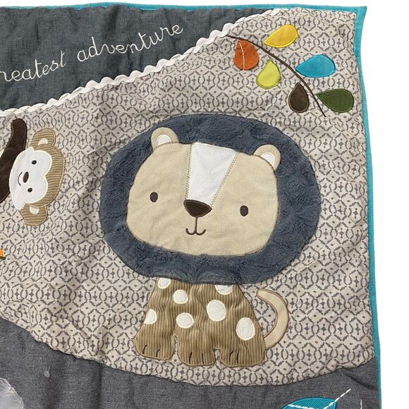 Levtex Baby Zambezi Safari Baby Soft Crib Or Toddler Bed Blanket w/ Animals EUC! - Picture 3 of 5